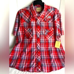 Wrangler Shirt Mens Red Plaid 3XL NWT